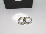 Personalized pewter stacking ring, initial ring for mom, kids name ring, custom hand stamped jewelry , handstamped jewelry