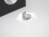 Cancer is tough but I am tougher wrap ring, Hand stamped jewelry for cancer awareness , cancer survior jewelry handstamped jewelry