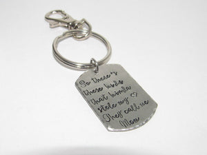 Pewter So there's these kids that stole my heart they call me mom or dad, Key ring with kids names, custom personalized handstamped jewelry