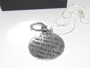 personalized Ring holder necklace , custom personalized mother to be gift, hand stamped new mom or mommy  to be necklace handstamped jewelry