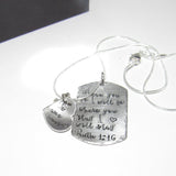personalized Ruth 1:13, mommy necklace where you go I will go . Personalized hand stamped jewelry. Handstamped gift for her.