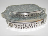 handstamped jewelry  shoe bars, shoe tags for runners, military boot tags , deployment gift for dad, handstamped jewelry