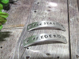 Custom personalized  shoe bars, Pewter shoe tags for runners, military boot tags , deployment gift for dad, handstamped jewelry