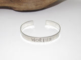Worthy affirmation cuff bracelet,  pewter jewelry,  bridesmaid gifts, best friend gift, personalized bracelet for her, handstamped jewelry