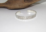 Let go just breath affirmation cuff bracelet, pewter jewelry, best friend gift, personalized bracelet for her, handstamped jewelry