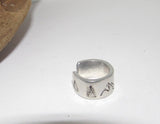 Mountain view Personalized Adjustable stamped ring,  inspiration rings, adjustable silver ring, stamped jewelry, boho mountain ring