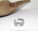 Beach view Personalized Adjustable stamped ring,  inspiration rings, adjustable silver ring, stamped jewelry, boho beachring