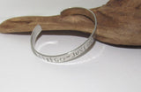 Let go just breath affirmation cuff bracelet, pewter jewelry, best friend gift, personalized bracelet for her, handstamped jewelry