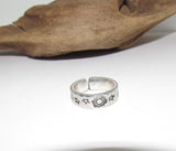 Moon and stars Personalized Adjustable stamped ring,  inspiration rings, adjustable silver ring, stamped jewelry, boho  moon ring