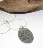 Pewter I love you a bushel and a peck & a hug around the neck necklace, personalized jewelry for mom, Mothers custom hand stamped jewelry