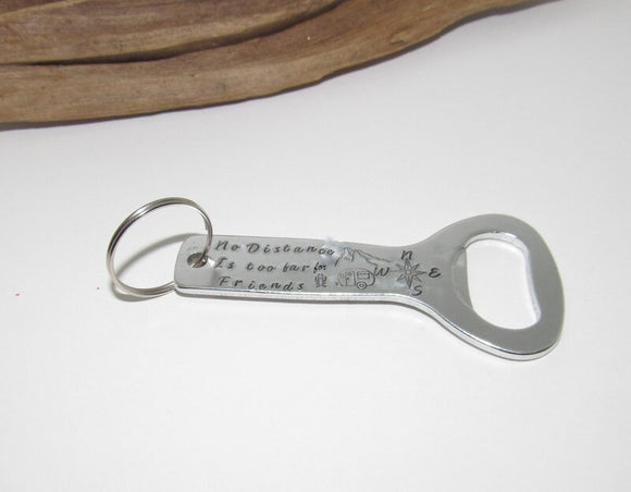 long distance friendship gift, keyring bottle opener, bartender gift, groomsman gift, bff gift  housewarming gift
