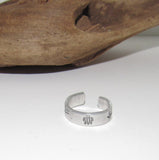 beach theme ring, Personalized Adjustable stamped ring, turtle lover stamped jewelry, boho beachring