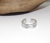 Western theme Personalized Adjustable stamped ring,  inspiration rings, adjustable silver ring, stamped jewelry, boho mountain ring