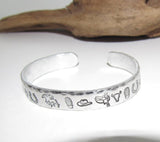 Pewter Western theme Personalized Adjustable stamped cuff bracelet, inspiration cuff, adjustable cuff stamped jewelry, boho cuff