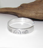 Pewter Books can take use over the rainbow, Personalized Adjustable stamped cuff bracelet, pewter cuff, stamped jewelry,