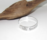 Pewter Books can take use over the rainbow, Personalized Adjustable stamped cuff bracelet, pewter cuff, stamped jewelry,