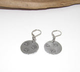 Custom personalized paw print earrings, dangle drop Dog mom earrings, pet lover gifts for her, puppy mom gifts, custom hand stamped jewelry