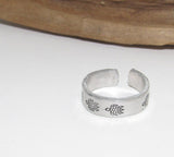 Stamped turtle ring, Personalized Adjustable stamped ring, turtle lover stamped jewelry, boho beachring