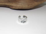 Pewter silver Off road truck ring, rock climber ring, Personalized Adjustable stamped ring,  stamped jeep jewelry, boho ring