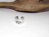 Pewter silver Off road truck ring, rock climber ring, Personalized Adjustable stamped ring,  stamped jeep jewelry, boho ring