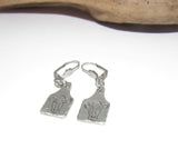 cow earrings, dangle drop earrings, farm animal jewelry , farm life jewelry , personalized earrings , stamped jewelry, bff cow lover gift