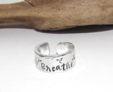 Pick your own word ring customized, word of the year ring, Personalized Silver Hand Stamped Ring, Aluminum Hand Stamped Ring