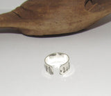 Sterling silver Trees thumb Ring, stamped tree ring, Personalized Hand Stamped Ring,  Forest  Hand Stamped Ring