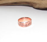 copper mountain western ring, steer head ring, Personalized ring, Adjustable stamped ring, stamped jewelry,