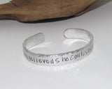 She believed she could so she did cuff bracelet, stamped pewter jewelry, graduation gift for best friend ,personalized bracelet for her
