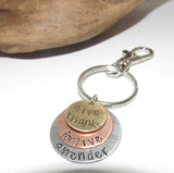 Give thanks forgive surrender keychain, encouragement key ring, personalized key ring , design your own keyring