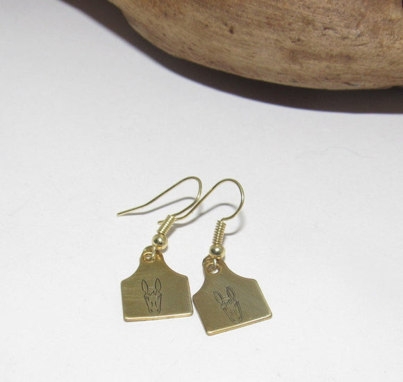 mule  earrings, dangle drop earrings, donkey  jewelry, farm life jewelry, personalized earrings, stamped jewelry, mule lover gift