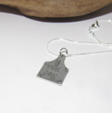 Cow tag Barn necklace for her, personalized necklace pendant, horse lover gift, western jewelry for her, pendant necklace