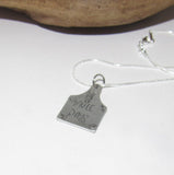 Cow tag Mule necklace for her, personalized necklace pendant, horse lover gift, western jewelry for her, pendant necklace