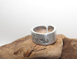 Momma bear Adjustable stamped ring,  baby bear love aluminum ring, inspiration rings, adjustable silver ring, stamped jewelry,