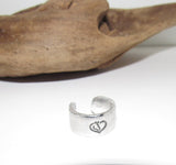 Horse heart  Adjustable stamped ring,  horse lover  aluminum ring, inspiration rings, adjustable silver ring, stamped jewelry,