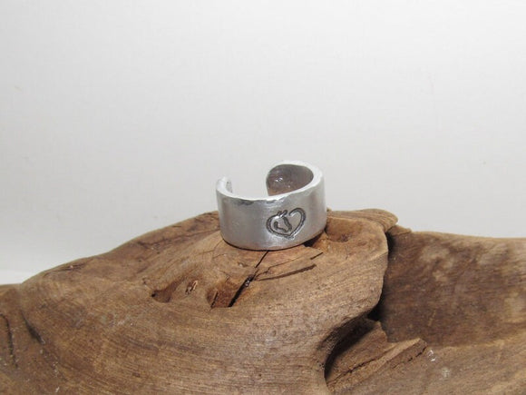 Horse heart  Adjustable stamped ring,  horse lover  aluminum ring, inspiration rings, adjustable silver ring, stamped jewelry,