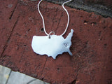 Hand stamped jewelry, personalized jewelry, custom  jewelry, best friend jewelry, USA Charm, long distanced necklace, custom jewelry