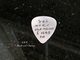 personalized quitar pick, custom hand stamped jewelry, boyfriend gift, gift for musician handstamped jewelry