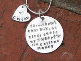 So there is this boy who stole my heart, personalized necklace, personalized jewelry, mommy jewelry, custom jewelry, handstamped jewelry