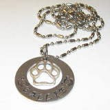 Pet mom necklace, custom personalized hand stamped jewelry , animal lover necklace handstamped jewelry