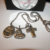 God hears your heart and your prayer, stamped pewter charms, personalized jewelry, mommy necklace, hand stamped jewelry