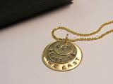 Gold mommy necklace with kids names, personalized jewelry and gifts,  custom hand stamped necklace for mom , anniversary gift for her