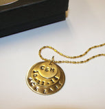 Gold mommy necklace with kids names, personalized jewelry and gifts,  custom hand stamped necklace for mom , anniversary gift for her
