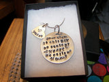 Sterling So..There's This Boy Who Stole My Heart mothers necklace, Custom personalized hand stamped mothers jewelry