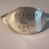 Vintage spoon bracelet, Custom personalized Hand stamped jewelry,  message bracelet for her,  uniqe spoon bracelet